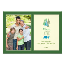 Peace Love Joy Holiday Photo Card Announcement