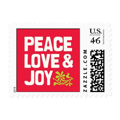 Peace Love & Joy Holiday Postage by ericar70
