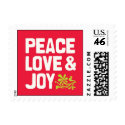 Peace Love & Joy Holiday Postage postage