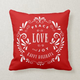 Peace Love & Joy | Holiday Throw Pillow