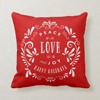 Peace Love & Joy | Holiday Throw Pillow