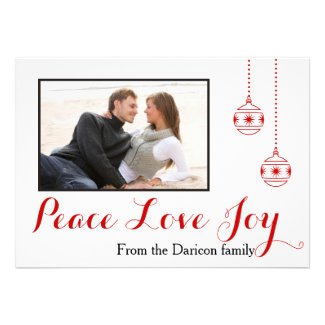 Peace, Love, Joy modern Groupon flat photo Invites