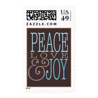 Peace Love Joy Modern Mocha Holiday Stamp