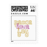Peace, Love Joy postage