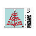 Peace, Love, Joy - Red & Light Blue stamps