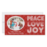 Peace Love Joy Winter Happy Holidays Photo Card
