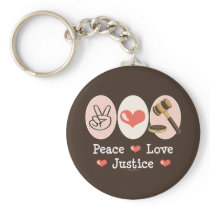 Peace Love Justice Key Chain