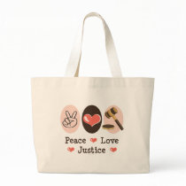 Peace Love Justice Tote Bag
