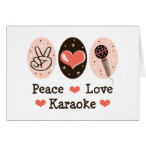Peace Love Karaoke Blank Card