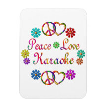 PEACE LOVE KARAOKE RECTANGULAR MAGNETS