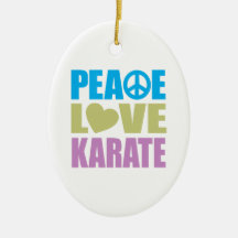 Peace Love Karate Christmas Ornaments