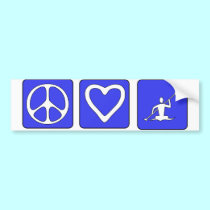 Peace Love Kayaking bumper stickers