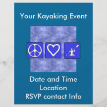 Peace Love Kayaking Flyer Design