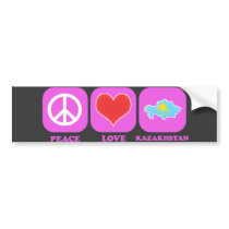 Peace Love Kazakhstan bumper stickers