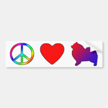 Peace Love Keeshonden Bumper Stickers