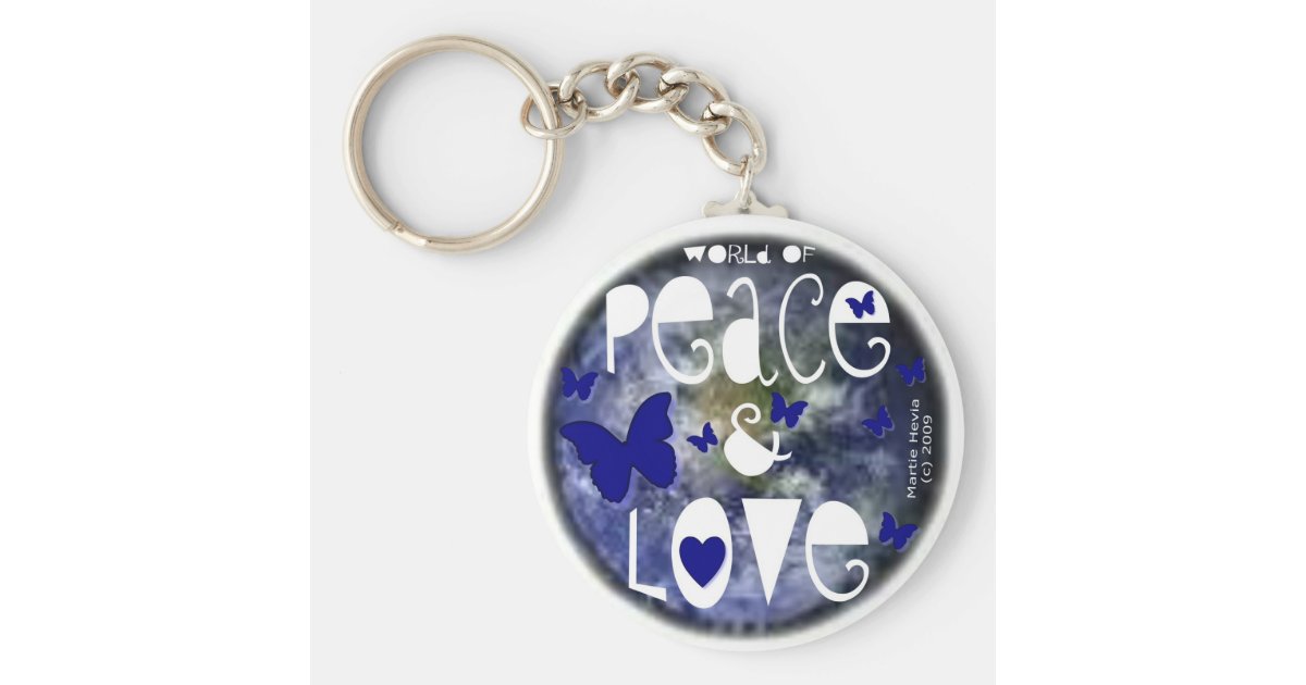 Peace & Love Keychain Zazzle