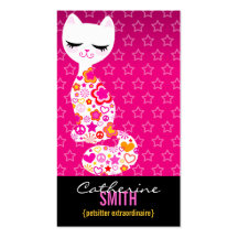 Peace & Love Kitty (Vertical) Business Card Template