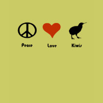 Peace Love Kiwis Womens NZ T-Shirt by kiwisoutback Peace Love Kiwis Womens NZ T-Shirt