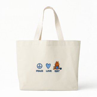 peace love knit bag