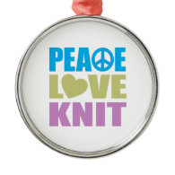 Peace Love Knit Christmas Tree Ornaments