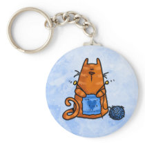 peace love knit keychain