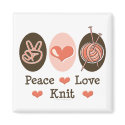 Peace Love Knit Magnet