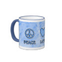 peace love knit mug