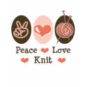 Peace Love Knit T-shirt by HobbyTeesGifts Peace Love Knit T-shirt