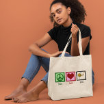 Peace Love & Knitting Canvas Bags