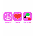 Peace Love Kuwait t-shirts by coolcountry Peace Love Kuwait t-shirts