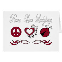 Peace Love Ladybugs Greeting Cards