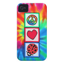 Peace, Love, Ladybugs iPhone 4 Case