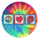 Peace, Love, Ladybugs Plates