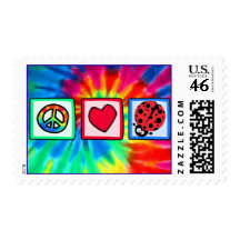 Peace, Love, Ladybugs Postage Stamp