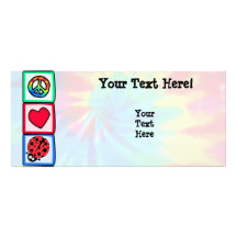 Peace, Love, Ladybugs Rack Card