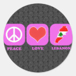 Peace Love Lebanon Round Stickers
