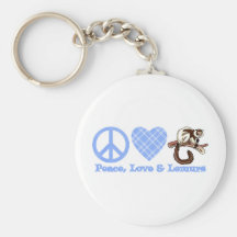 Peace, Love & Lemurs Keychain