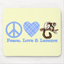 Peace, Love & Lemurs Mousepad