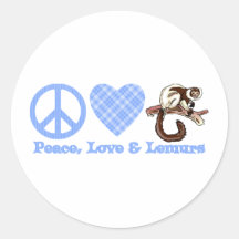 Peace, Love & Lemurs Sticker