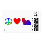 Peace Love Lhasa Apsos postage