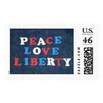 Peace Love Liberty postage