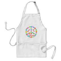 Peace Love Libraries Aprons
