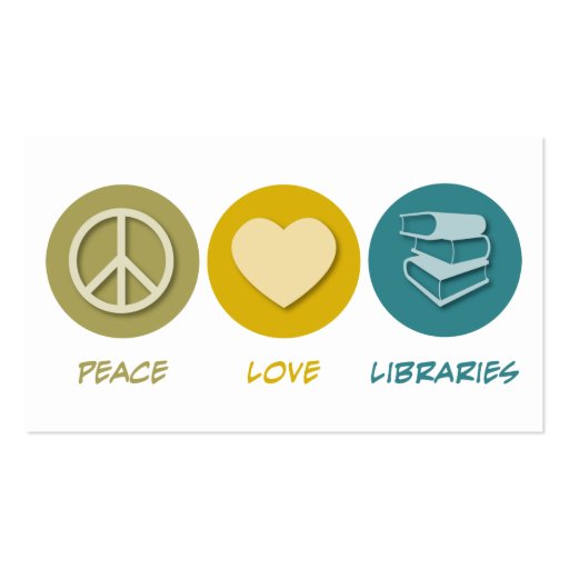 Peace Love Libraries Business Card Templates (back side)