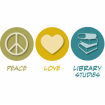 Peace Love Library Studies photo sculptures