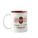 Peace Love Lifeguard Mug by GeekTeesGifts Peace Love Lifeguard Mug