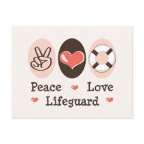 Peace Love Lifeguard Postcard