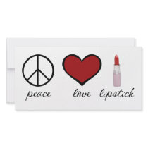 Peace, Love, Lipstick Photo Greeting Card