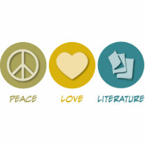 Peace Love Literature photo sculptures