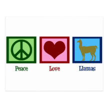 Peace Love Llamas Postcard