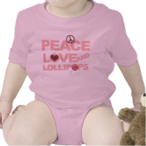 Peace love lollipops baby girl  creeper t-shirts